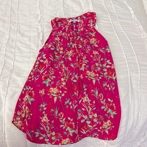 ANTHROPOLOGIE ROSE + OLIVE WOMEN'S PINK MULTICOLOR BOHO FLORAL TASSEL BLOUSE